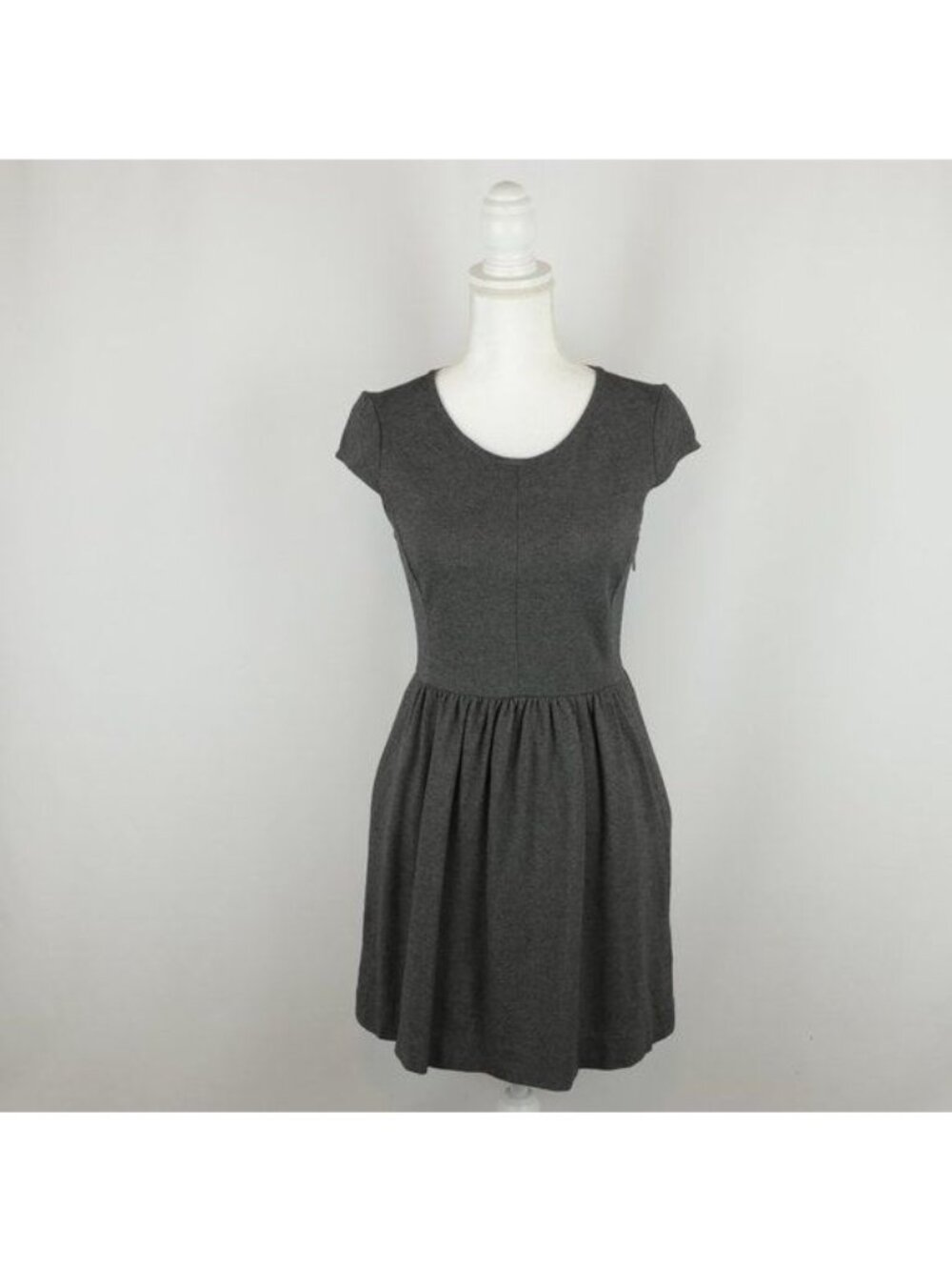 Madewell Screenplay Women's Small Gray Knit Ponte Scoop Neck Above Knee Dress